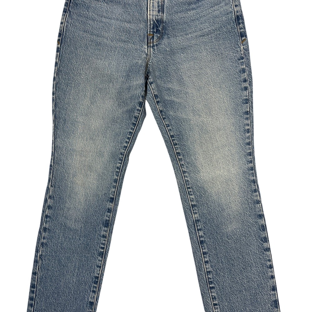 Good American Good Classic Straight Raw Hem Jeans 6/28 Stretch High-Rise Grunge - Picture 10 of 10
